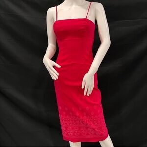 Vintage Mcbling y2k Guess Fuschia Colored Fitted Midi Dress
